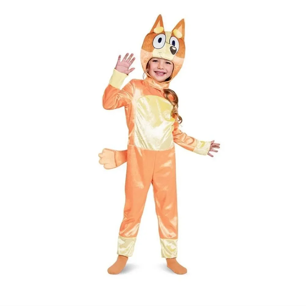Bluey Bingo Halloween Costume Toddler 3t-4t Fleece Jumpsuit Dress Up New